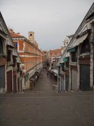 View from Ponte Rialto on empty market